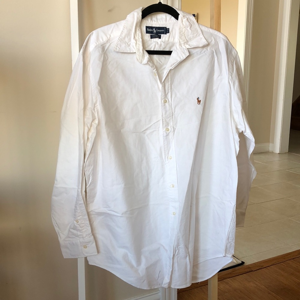 Ralph Lauren White Casual Button Down Shirt